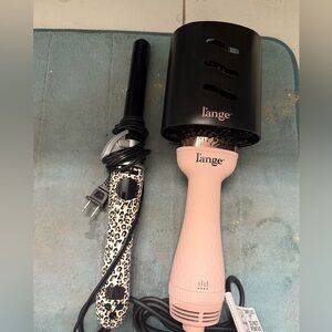 L'ange Pink Hair Dryer and Leopard Curling Iron Set